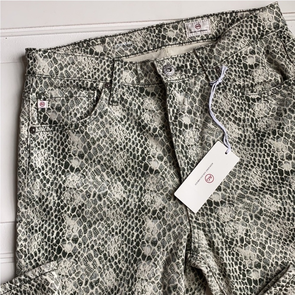 NWT AG Adriano Goldshmied Mari High Rise Straight Leg Jeans Snakeskin Size 29 - Picture 3 of 5